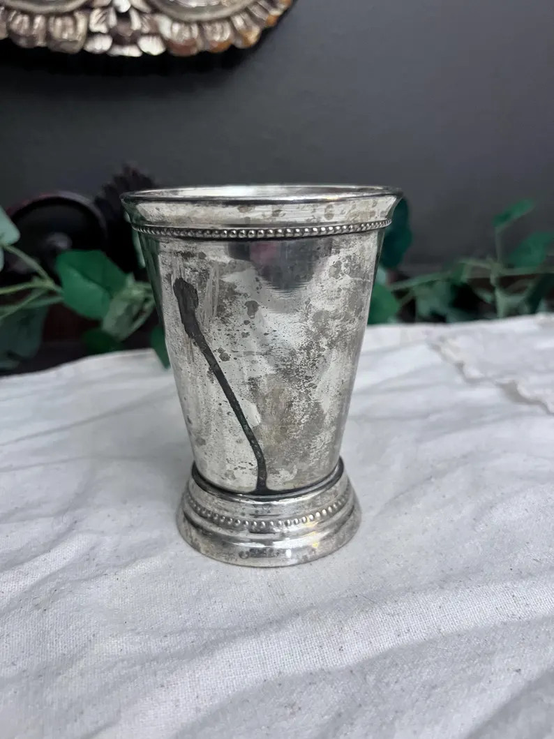 Vintage Silver Plate Beaded Chalice Vase | Etsy (Global)