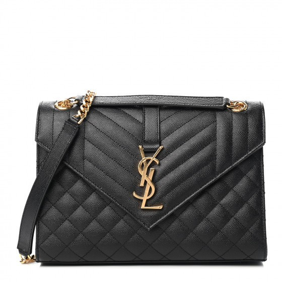 SAINT LAURENT

Grain De Poudre Textured Mixed Matelasse Triquilt Medium Monogram Satchel Black | Fashionphile