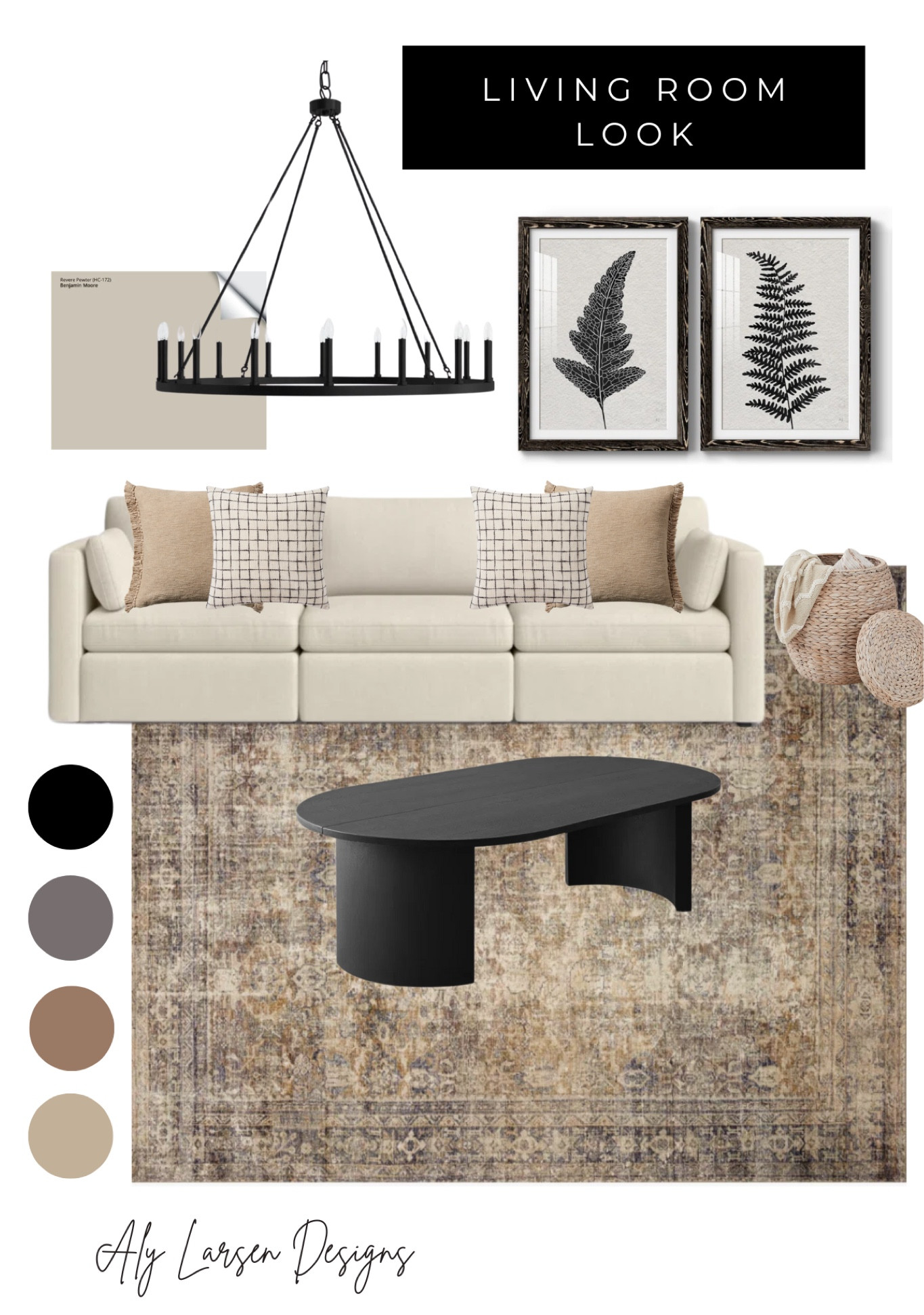 Black and taupe living room decor 
Living room mood board 

#LTKStyleTip #LTKHome