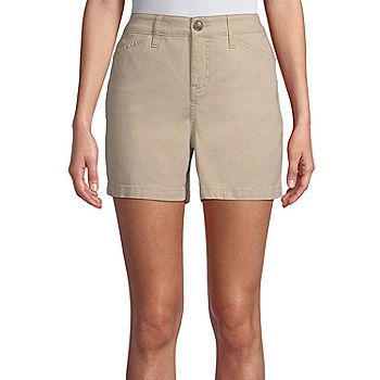 St. John's Bay Womens Mid Rise 5" Chino Short | JCPenney