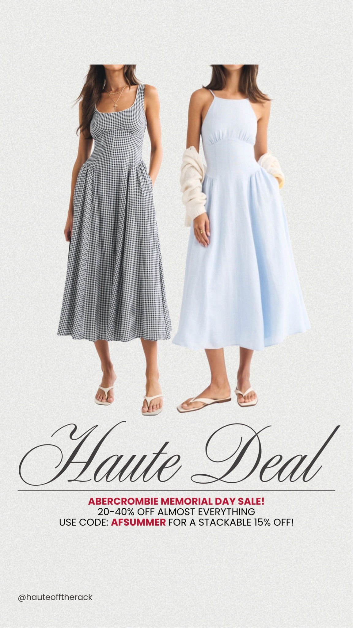 ABERCROMBIE MEMORIAL DAY SALE!

20-40% OFF almost everything
USE CODE: AFSUMMER for a stackable 15% OFF!

#dress #summerdresses #abercrombie #salealert #memorialdaysale #summeroutfits 


#LTKSeasonal #LTKSaleAlert