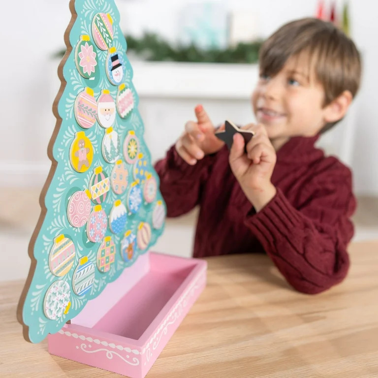 Melissa & Doug Countdown to Christmas Wooden Magnetic Advent Calendar - Pink - FSC Certified | Walmart (US)