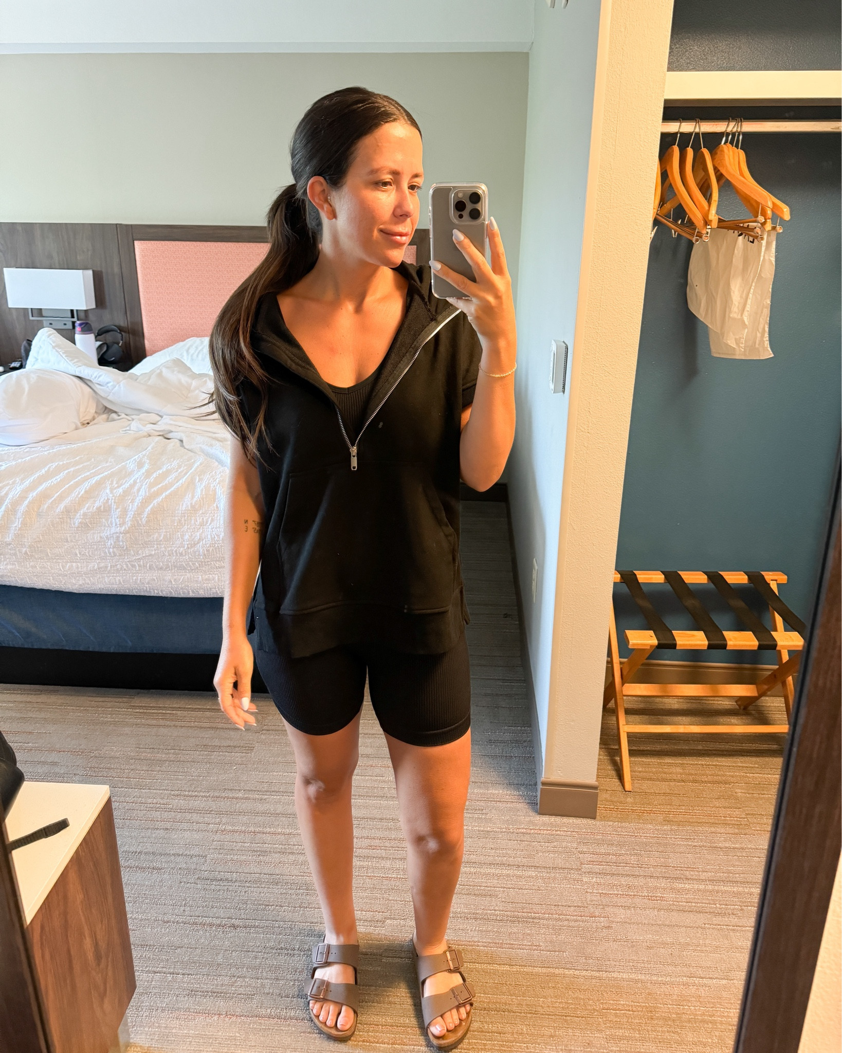 Half Zip: I sized up to a Medium, probably could’ve ordered TTS
Top/Bralette: TTS, wearing a Small
Bottoms: I got a Medium, probably should’ve ordered a Smalll

#LTKTravel #LTKStyleTip #LTKFindsUnder50