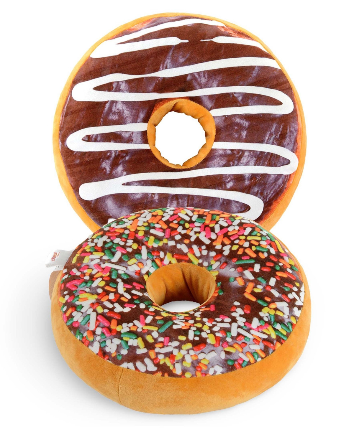 Cheer Collection Reversible Photoreal Donut Decorative Pillow, 16" Round - Brown | Macy's