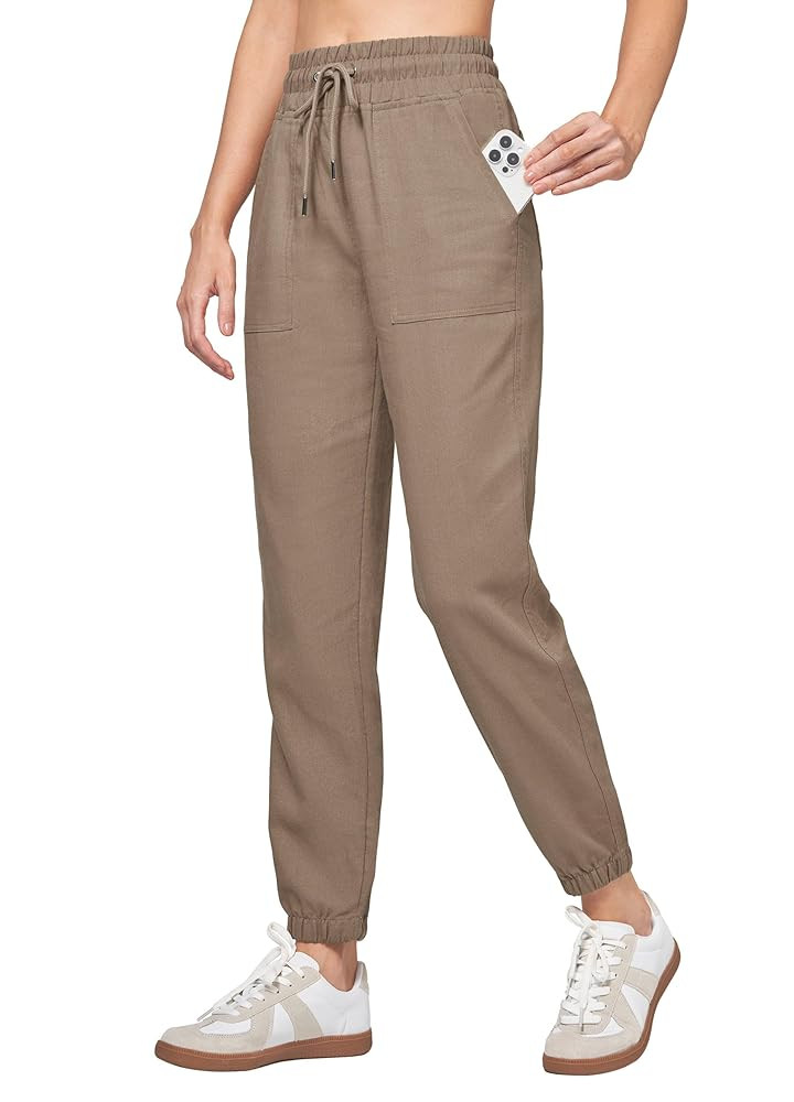 Willit Women Linen Pants Joggers Casual Lightweight Lounge Cotton Linen Travel Beach Summer Pants... | Amazon (US)
