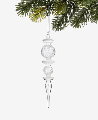Holiday Lane Iced Delight Glass Bubble Finial Ornament, Macy's Exclusive - Macy's | Macy's