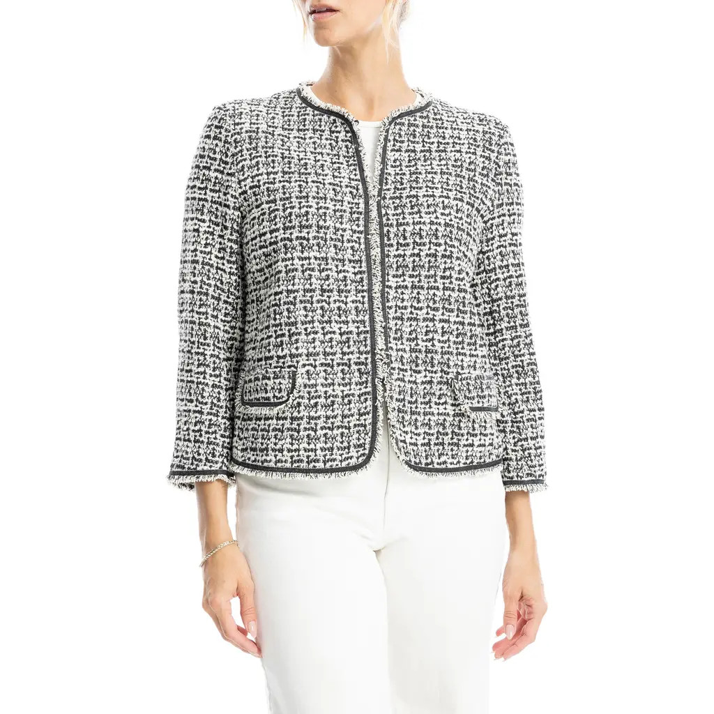 MAX STUDIO Tweed Jacket in Black Combo at Nordstrom Rack, Size X-Small | Nordstrom Rack