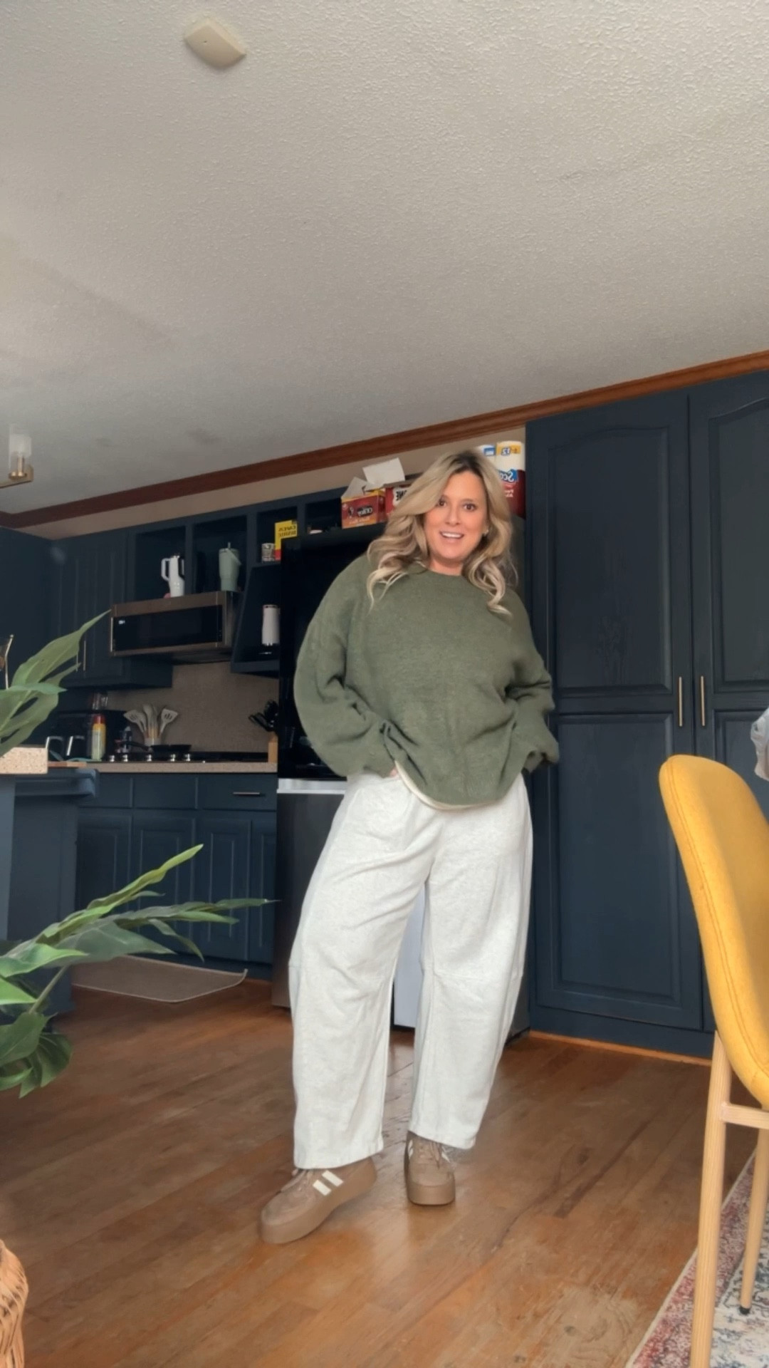 I wear my clothes for me!
Sweater: Large
Sweatpants: Medium 

#LTKootd #LTKMidsize #LTKFindsUnder50