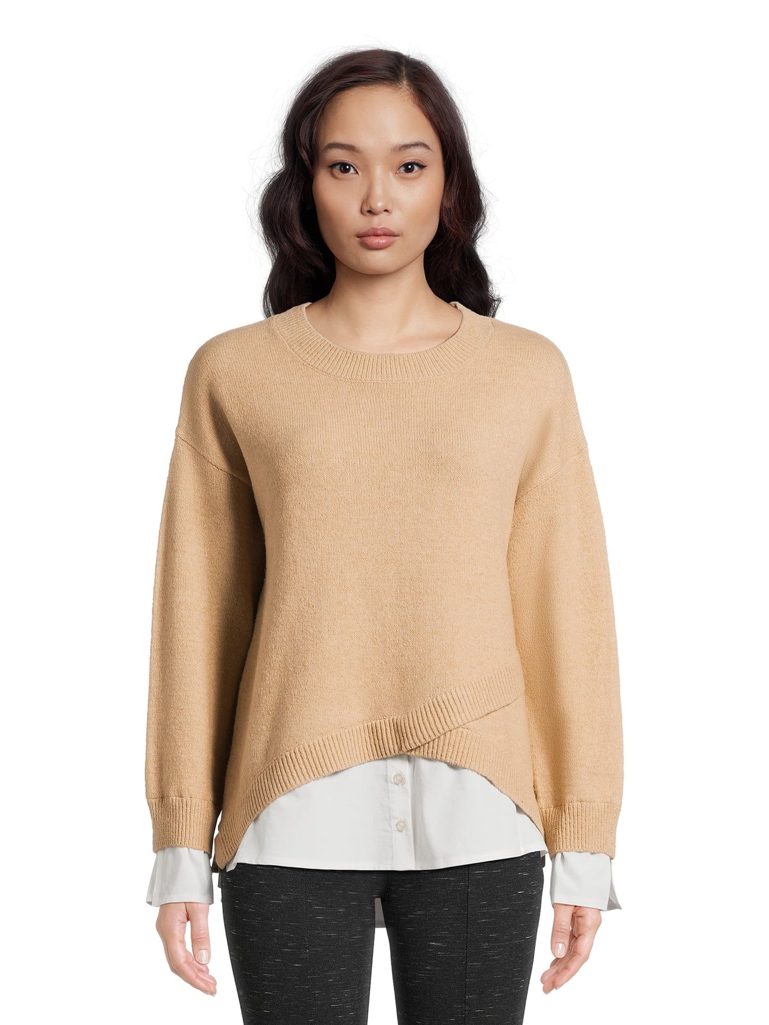 Time and Tru Women's Twofer Sweater | Walmart (US)