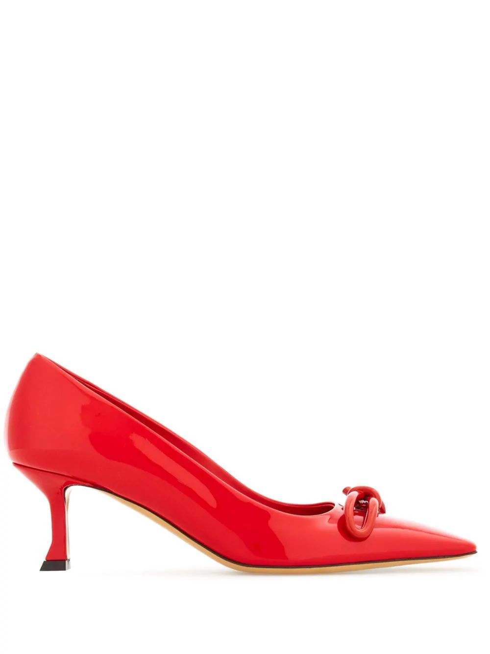 The DetailsNew SeasonFerragamo60mm bow-detail pumpsMade in ItalyHighlightsblood red calf leather ... | Farfetch Global