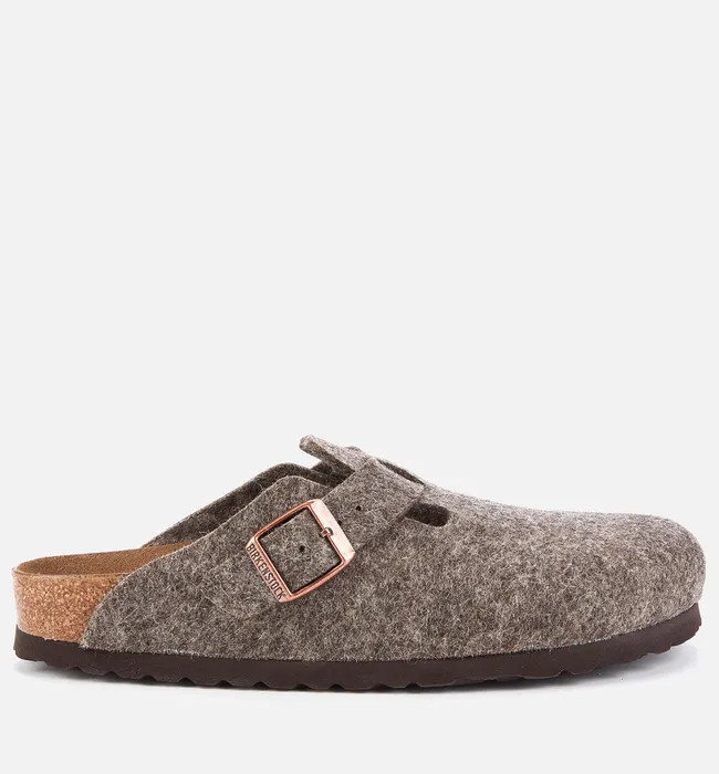 Birkenstock Women's Boston Felt Mules - Cacao | Coggles (Global)