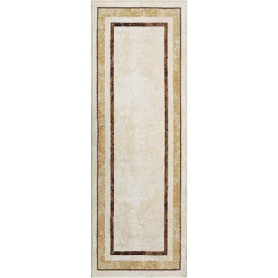 Modern Bordered 10pc Non-Skid (Non-Slip) Low Profile Pile Rubber Backing Indoor Kitchen Runner Rugs | Target