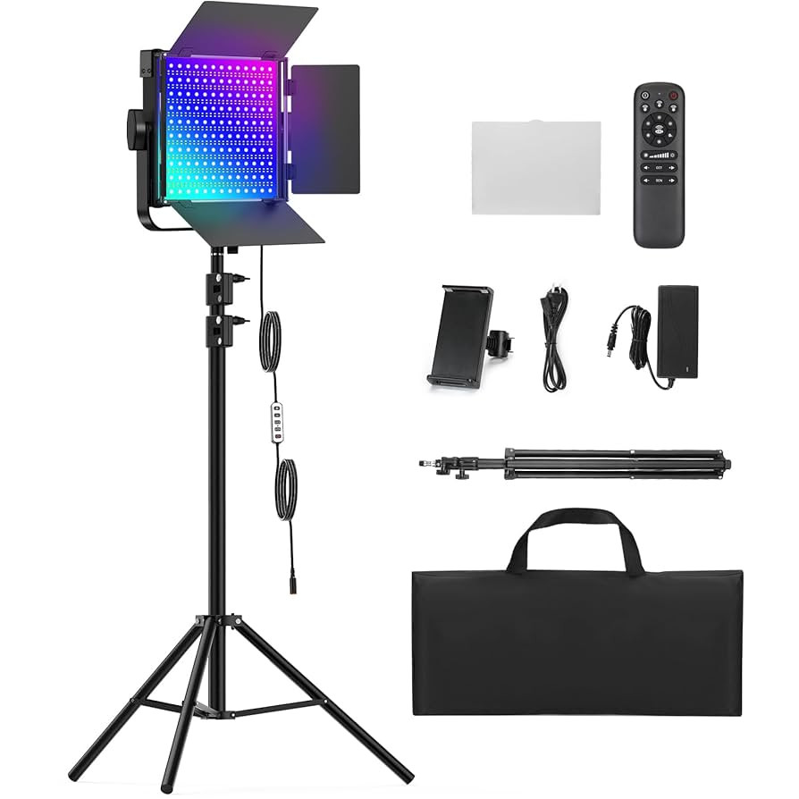 RGB Photography Lighting Kit, 50W Bi-Color Professional LED Studio Lights, 2300k~8500k Dimmable P... | Amazon (US)