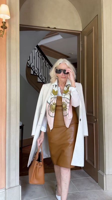 Three easy styling way for this versatile Faux Leather Dress
Supple and creamy this address has everything going for it from a business meeting to dinner out it will take you anywhere 
I am 5’4 1/2  120 lbs  and I chose a size medium