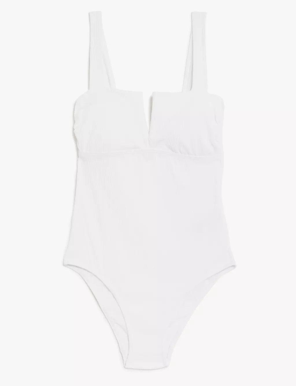 Tummy Control Ribbed Padded V-Neck Swimsuit | Marks & Spencer (UK)