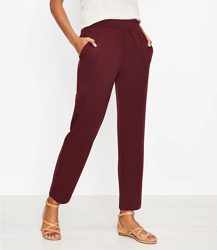 Pintucked Tapered Pants in Crepe | LOFT
