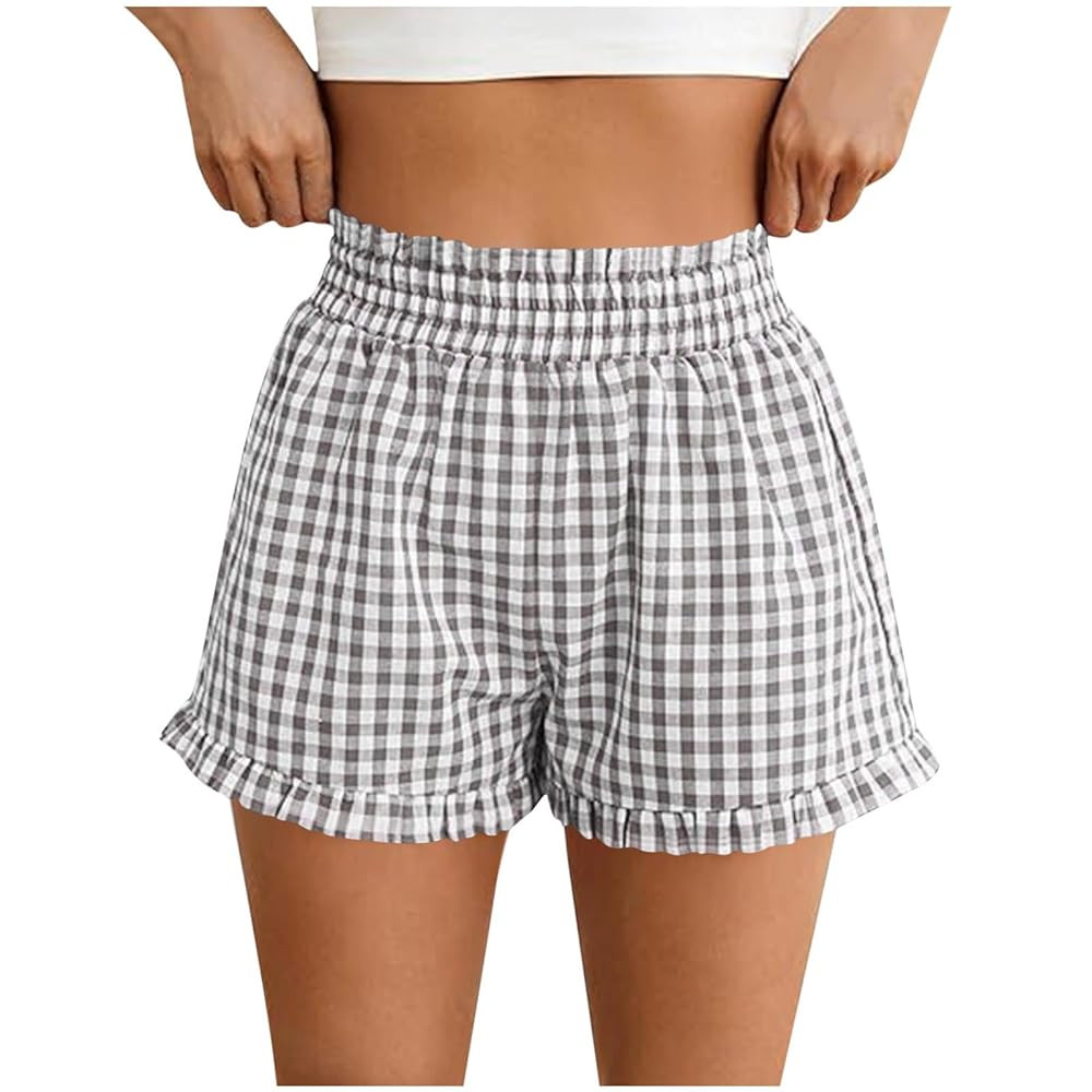 Women Plaid Shorts Gingham Pajamas Shorts Summer Pj Shorts Comfy Sleep Shorts Cute Lounge Shorts ... | Amazon (CA)