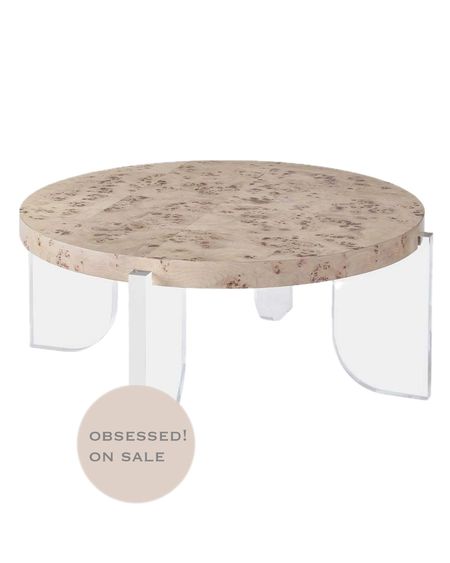 the prettiest burl wood and acrylic lucite round modern coffee table on sale

#LTKsalealert #LTKstyletip #LTKhome