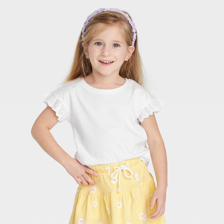 Toddler Girls' Eyelet T-Shirt - Cat & Jack™ White | Target