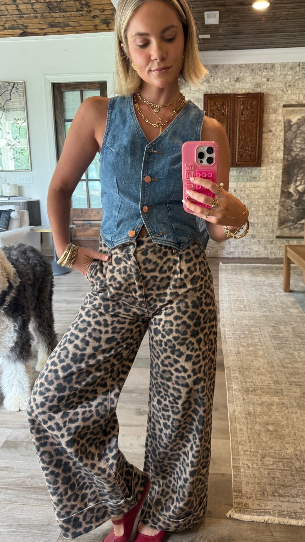 Another look at my outfit from the other day! I love the look of the denim and leopard!!

#LTKStyleTip #LTKShoeCrush