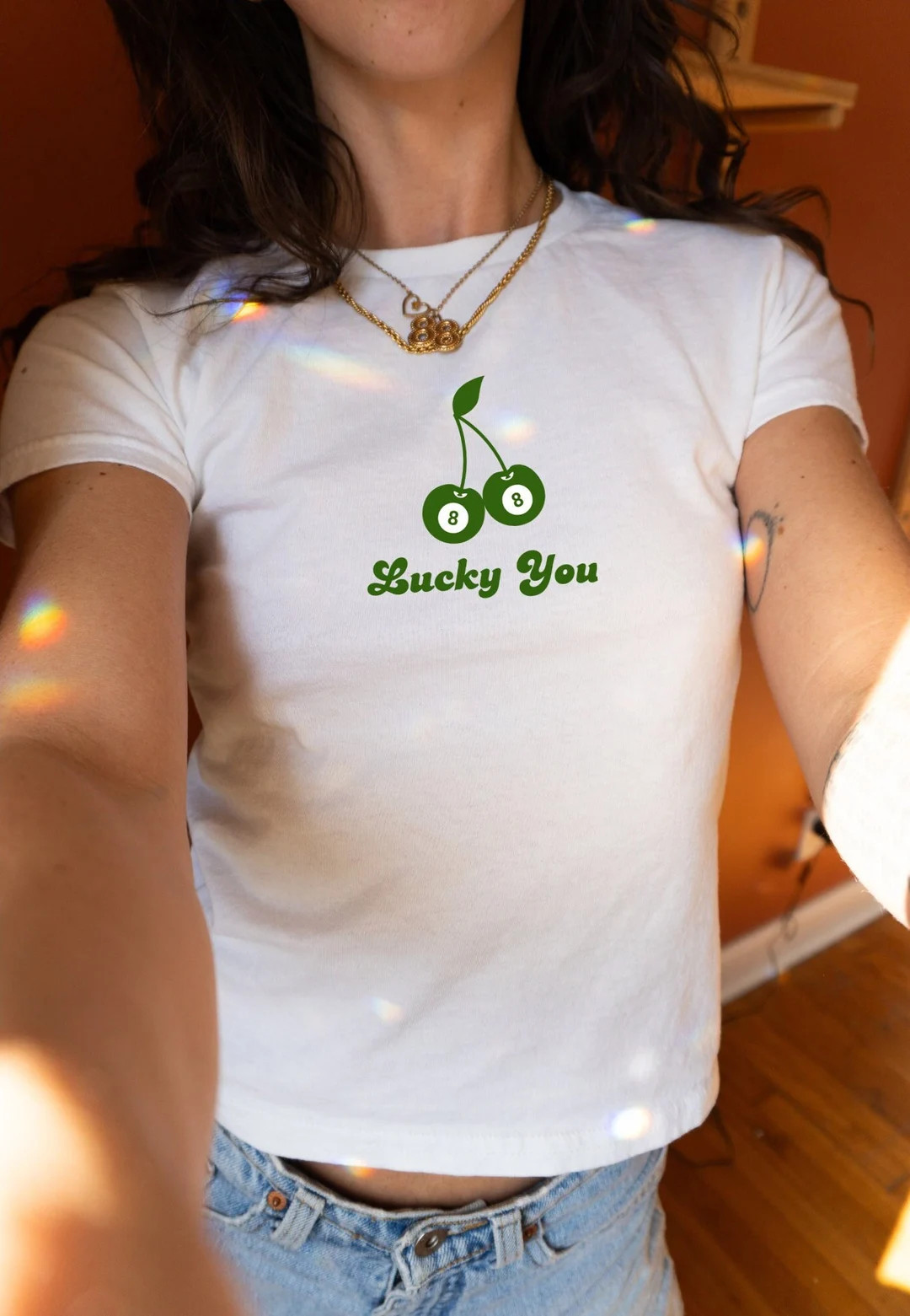 Lucky You Baby Tee, 8 Ball Baby Tee, 8 Ball Cherry Tshirt, Cherry Baby Tee, 8 Ball Graphic Tee, L... | Etsy (US)