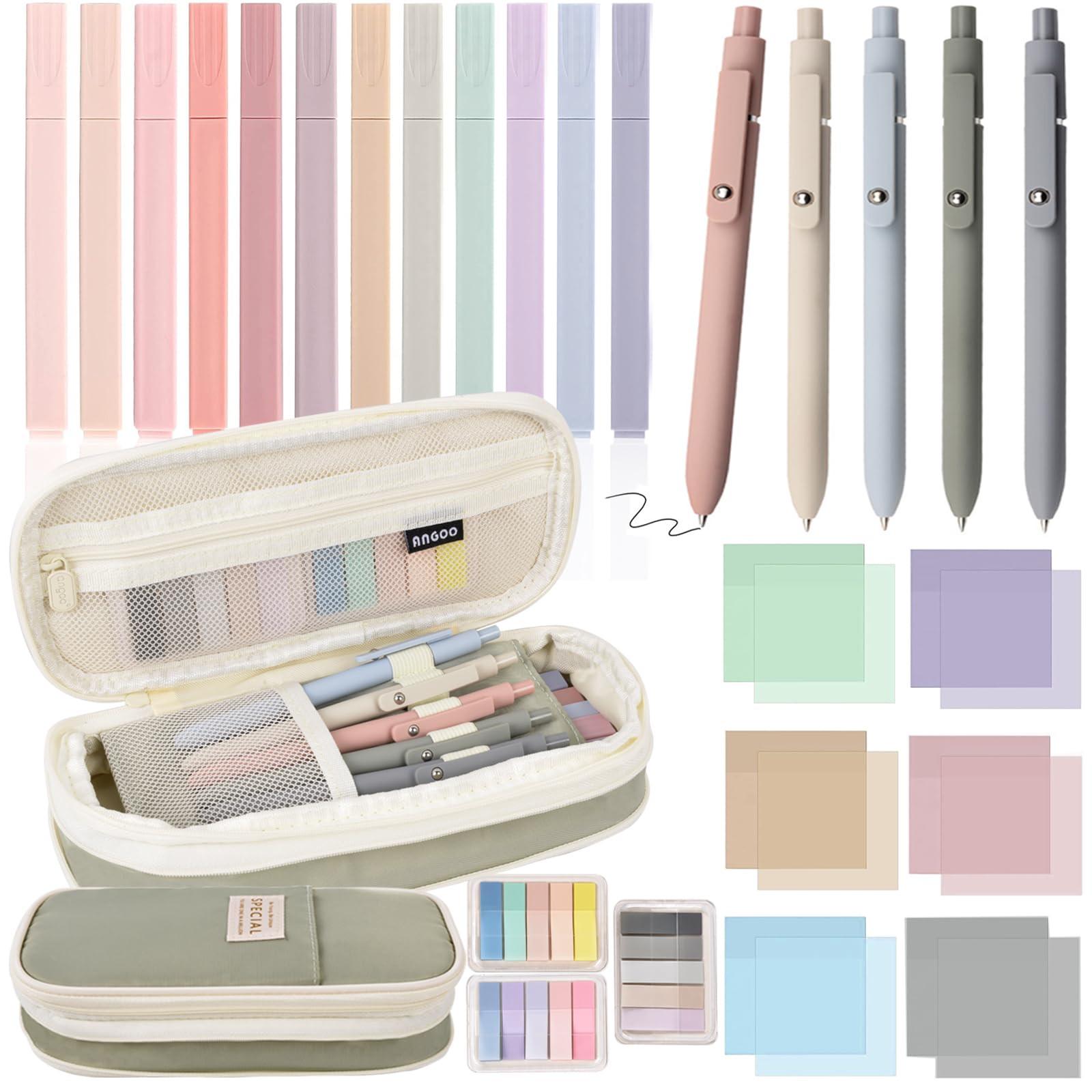 27 Pcs Aesthetic School Supplies Include 12 Pcs Aesthetic Highlighters Bible 1 Ppcs Big apacity P... | Amazon (US)