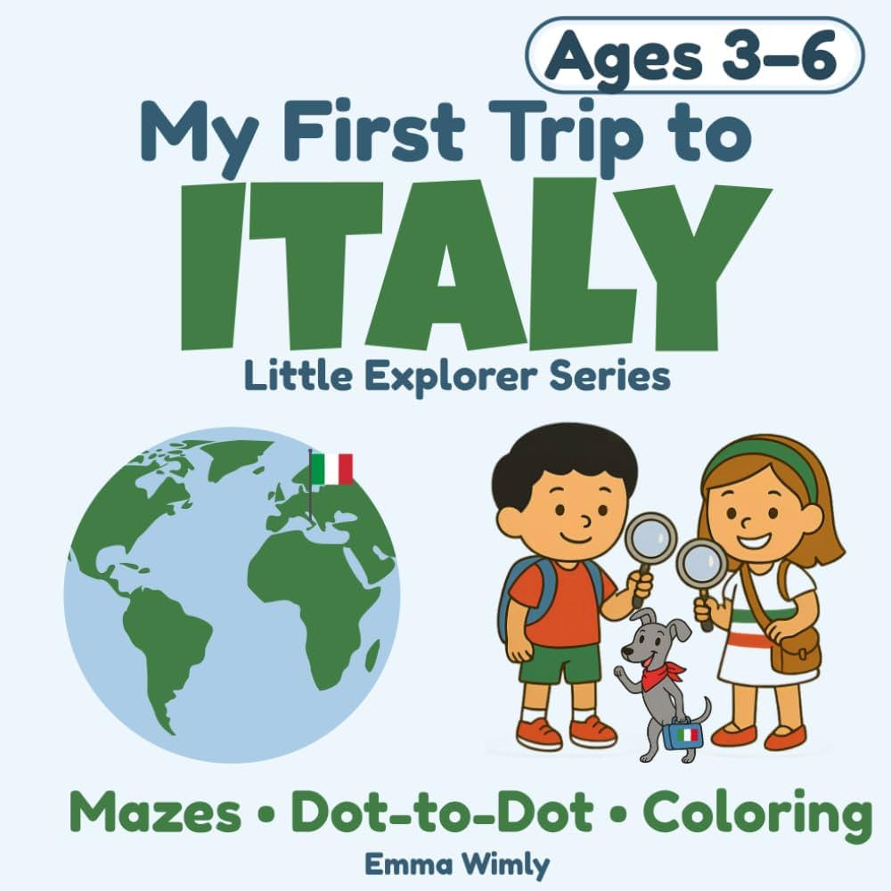 My First Trip to Italy: A fun travel adventure with dot-to-dots, mazes, coloring, and more for ki... | Amazon (US)