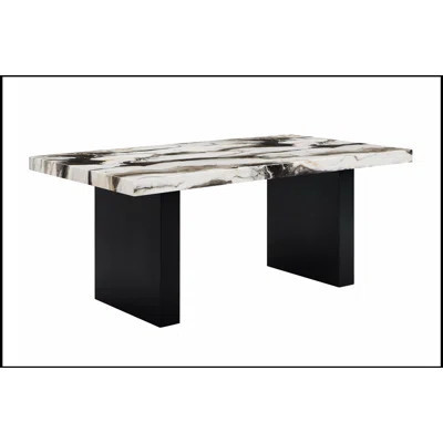 Contemporary Rectangular Dining Table with Top and Sleek Black Legs, Perfect for Modern Dining Rooms | Wayfair North America