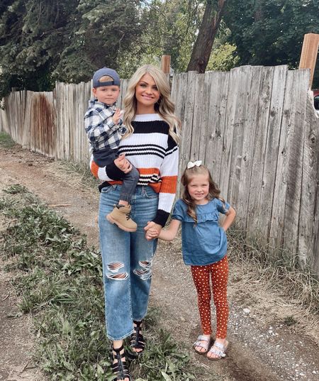 Sunday family style! My lightweight, striped, fall sweater is Amazon under $35. Also wearing Levi’s 90’s jeans and black Dolce Vita sandals. Kids clothes are linked from Target! 

#LTKkids #LTKunder50 #LTKfamily