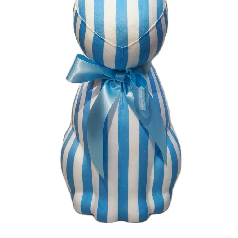 Striped Bunny Tabletop Decoration, Blue and White, 27", Easter by Way To Celebrate | Walmart (US)