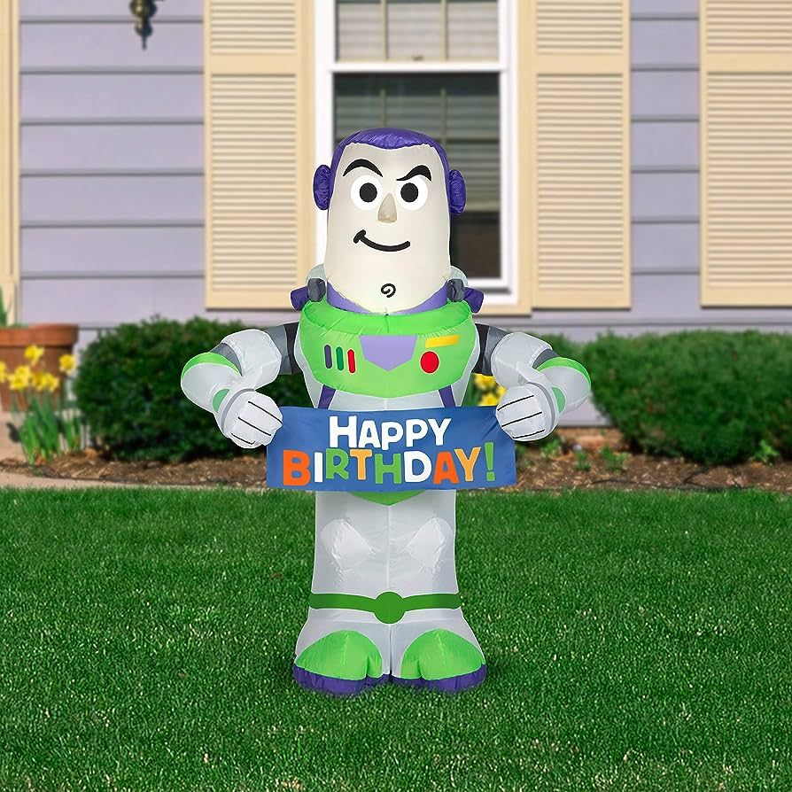 Gemmy Airblown Inflatable Birthday Party Buzz Lightyear, 3.5 ft Tall, White | Amazon (US)