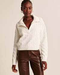 Women's Checkerboard Stitch Notch-Neck Sweater | Women's Tops | Abercrombie.com | Abercrombie & Fitch (US)