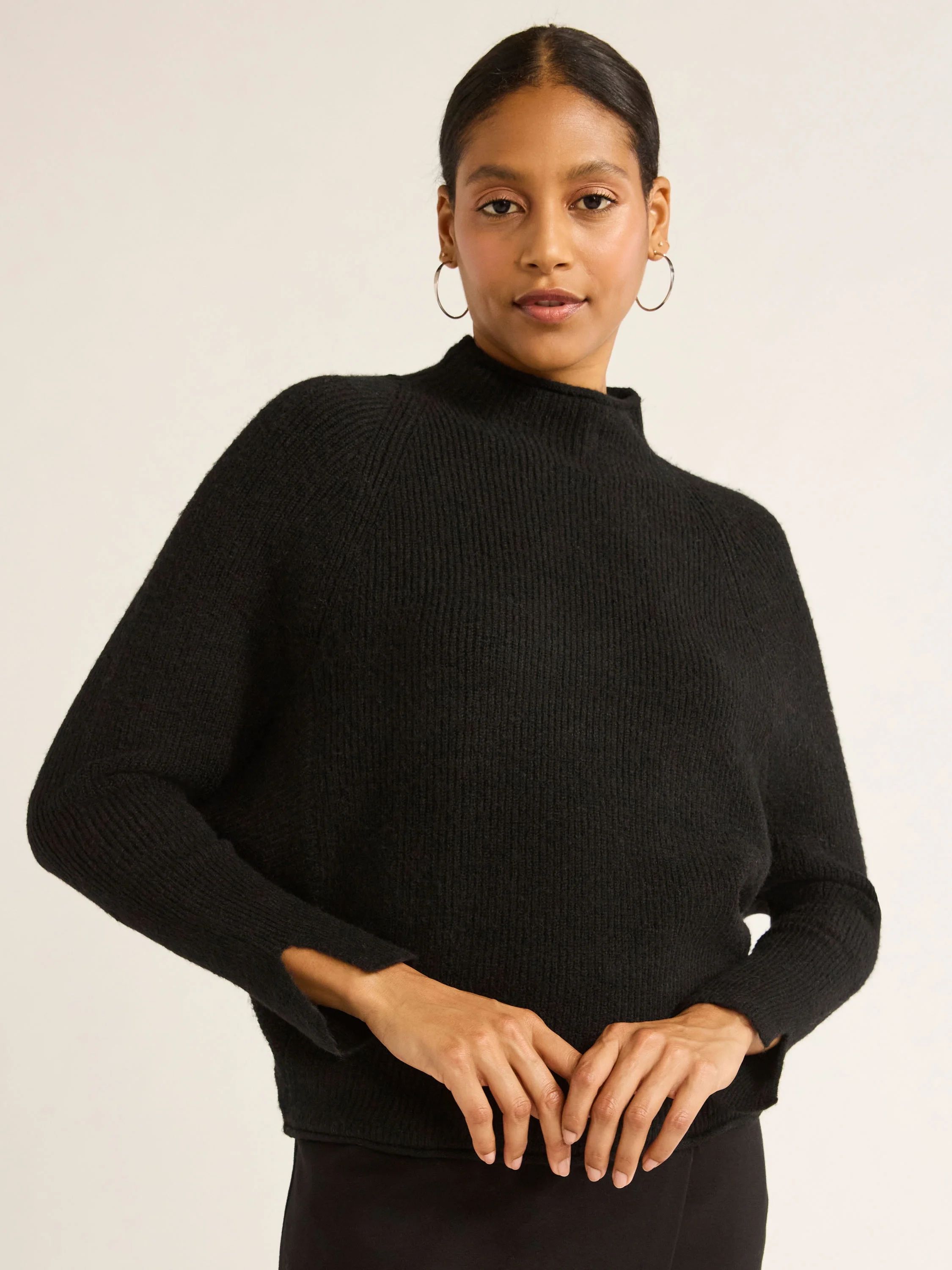 Scoop Women's Ribbed Mock Neck Sweater, Lightweight, Sizes XS-XXL - Walmart.com | Walmart (US)