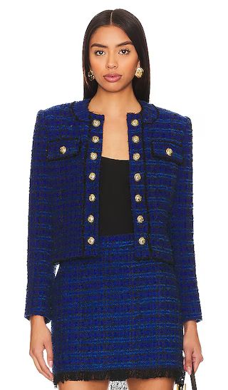 Karson Tweed Jacket in Blue & Black | Revolve Clothing (Global)