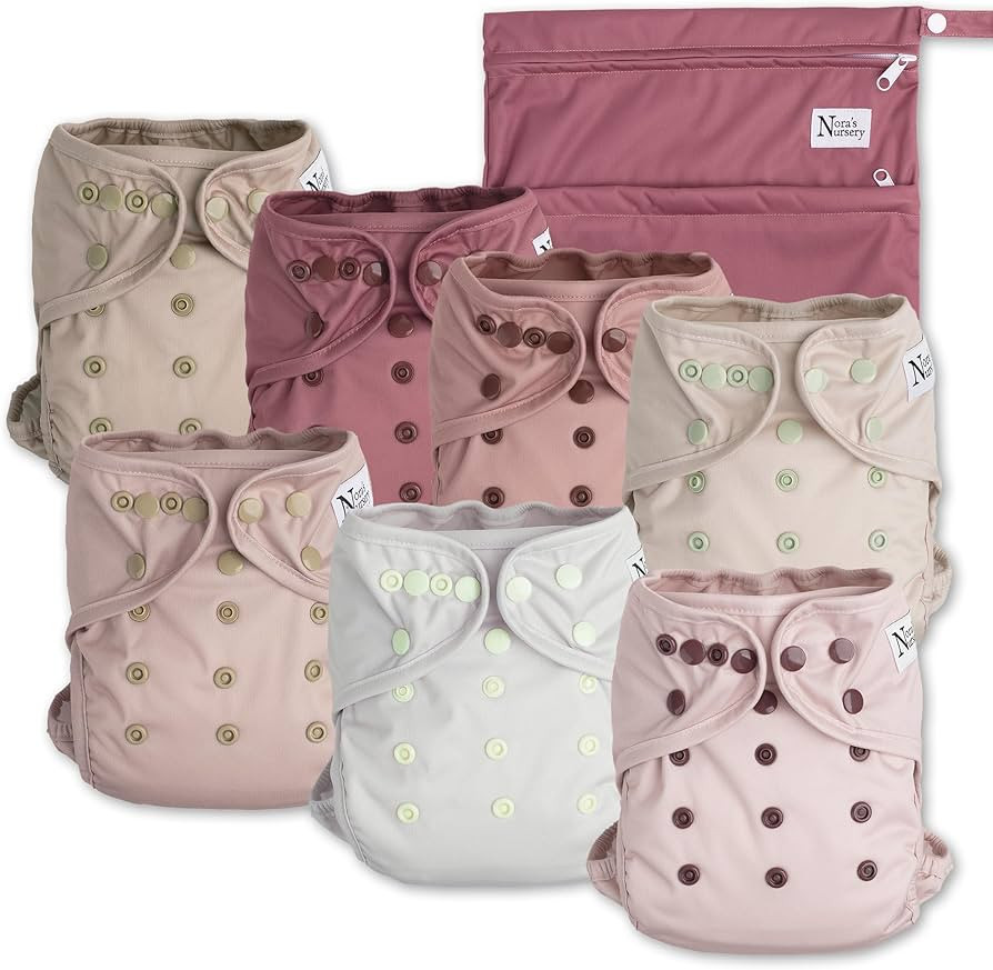 Nora's Nursery Cloth Diaper Cover, Reusable Cover with Snap Closure, Shell for Prefold, Flat, or ... | Amazon (US)