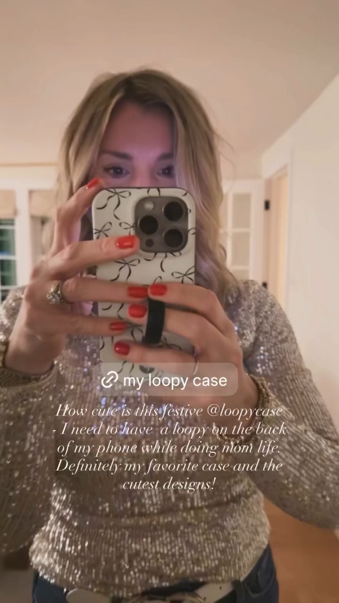 Cutest new loopy case and a sparkler top-= holiday ready! 

#LTKootd #LTKHoliday #LTKgrwm