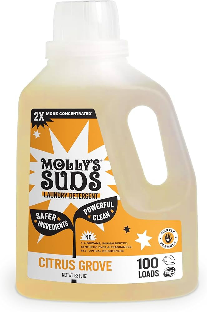Molly's Suds Liquid Laundry Detergent | Clean Laundry Detergent Soap for Sensitive Skin | 2x Conc... | Amazon (US)