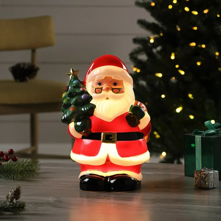 Mr. Christmas Decorative 12" Santa Blow Mold | Walmart (US)