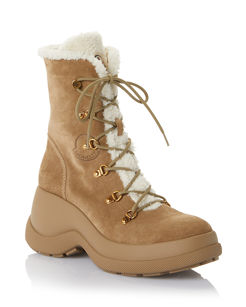 Moncler Women's Resile Trek Faux Fur Trim Lace Up Boots | Bloomingdale's (US)
