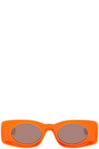 White & Orange Paula's Ibiza Square Sunglasses | SSENSE