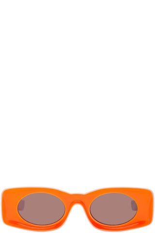 White & Orange Paula's Ibiza Square Sunglasses | SSENSE