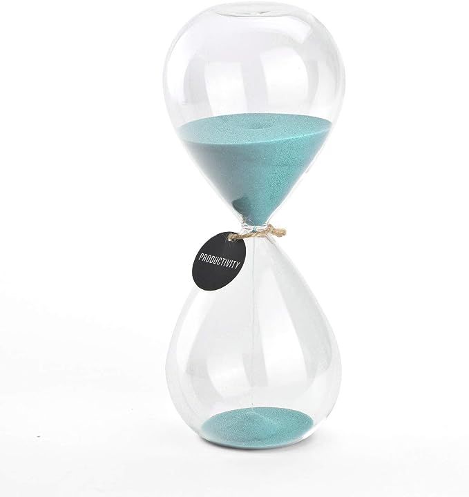 Hourglass Sand Timers - SWISSELITE Biloba Hourglass Sand Timer Inspired Glass/Home, Desk, Office ... | Amazon (US)