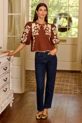 Jenna Brown Faux Suede Top by THML | Avara