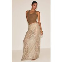 Sage Lace Floaty Maxi Skirt | PrettyLittleThing US