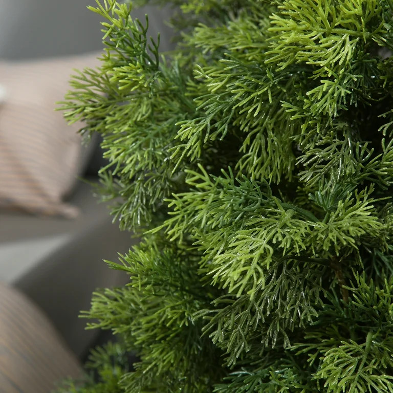 Artificial Cedar Tree 2 Pack 3 ft Outdoor Artificial Topiary Cedar Plants Fake Tree UV Rated Pott... | Walmart (US)