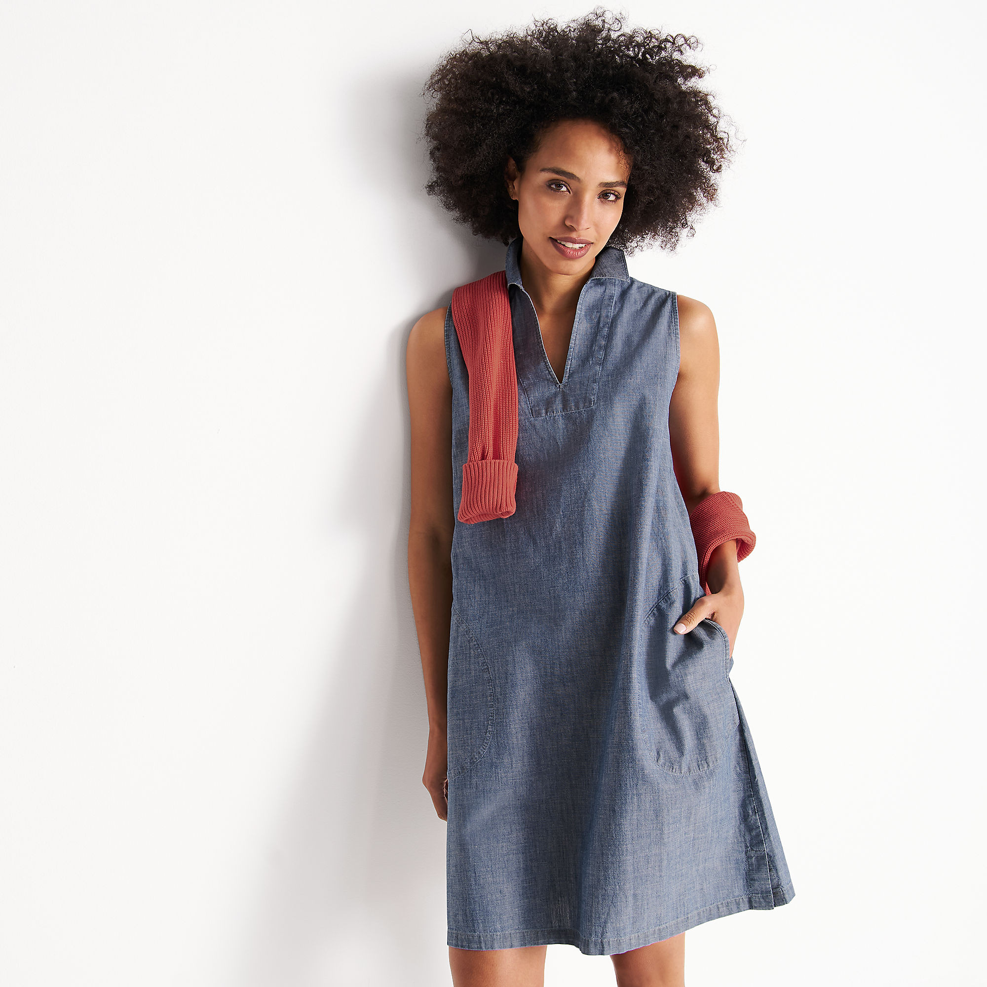 Women's Sleeveless Cotton Poplin Dress | Lands' End (US)