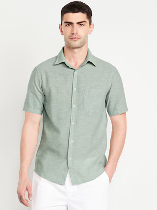 Classic Fit Everyday Linen-Blend Shirt | Old Navy (US)