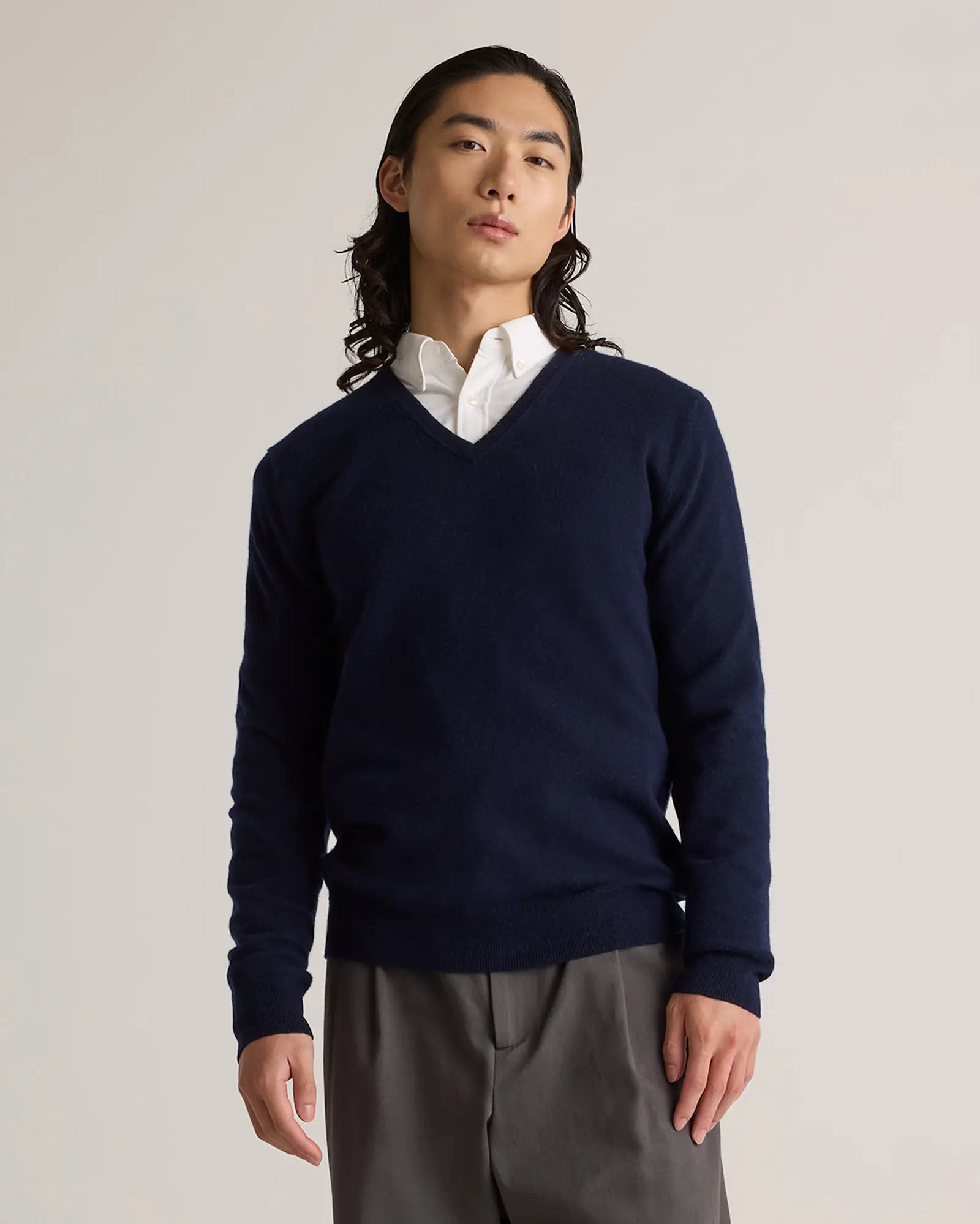 Mongolian Cashmere V-Neck Sweater | Quince
