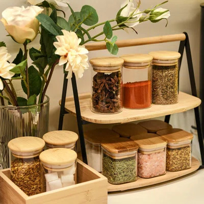 Glass Food Storage Jars, Glass Jars With Bamboo Lids, Kitchen Storage Jars, Set Of 12, Canisters With Airtight Lids For Spice, Coffee, Cookie, Pantry | Wayfair North America