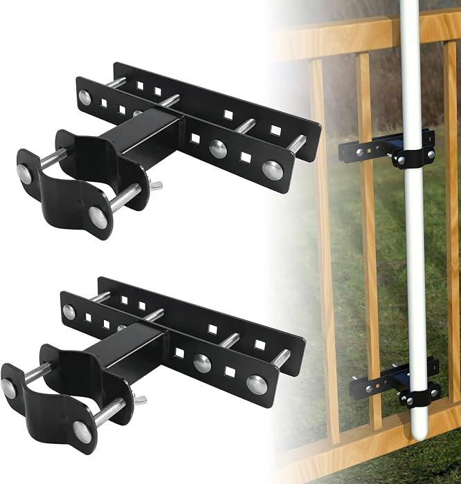 Patio Umbrella Holder - Heavy Duty Outdoor Deck Shade Balcony Umbrella Stand Attaches to Railing ... | Amazon (US)